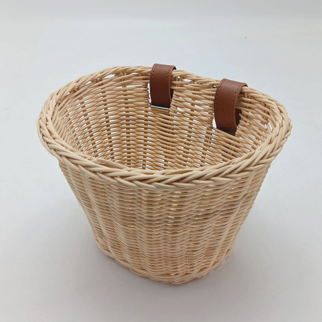 Decorative Woven Storage Basket with Leather Handles Siopsrl