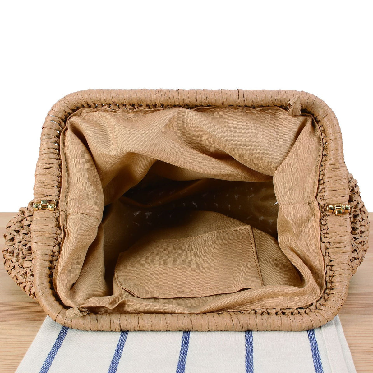 Siopsrl | Handbag with Decorative Wooden Handles Siopsrl