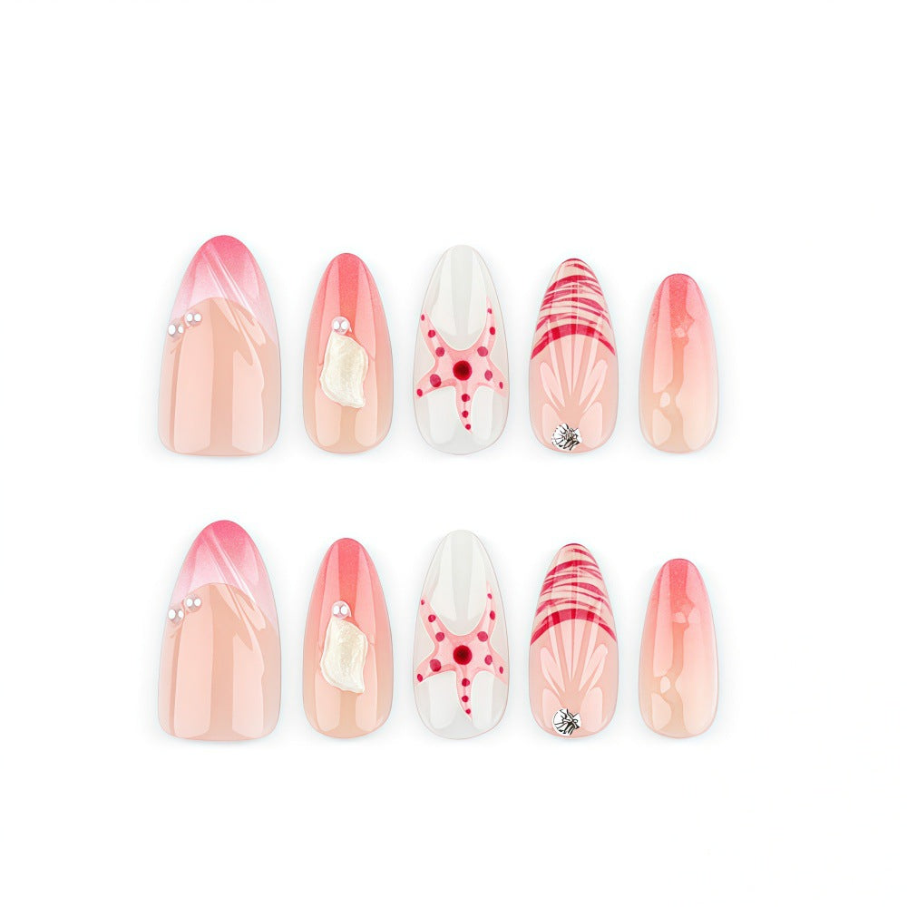 Siopsrl | Artificial nails in maritime style with starfish motifs Siopsrl
