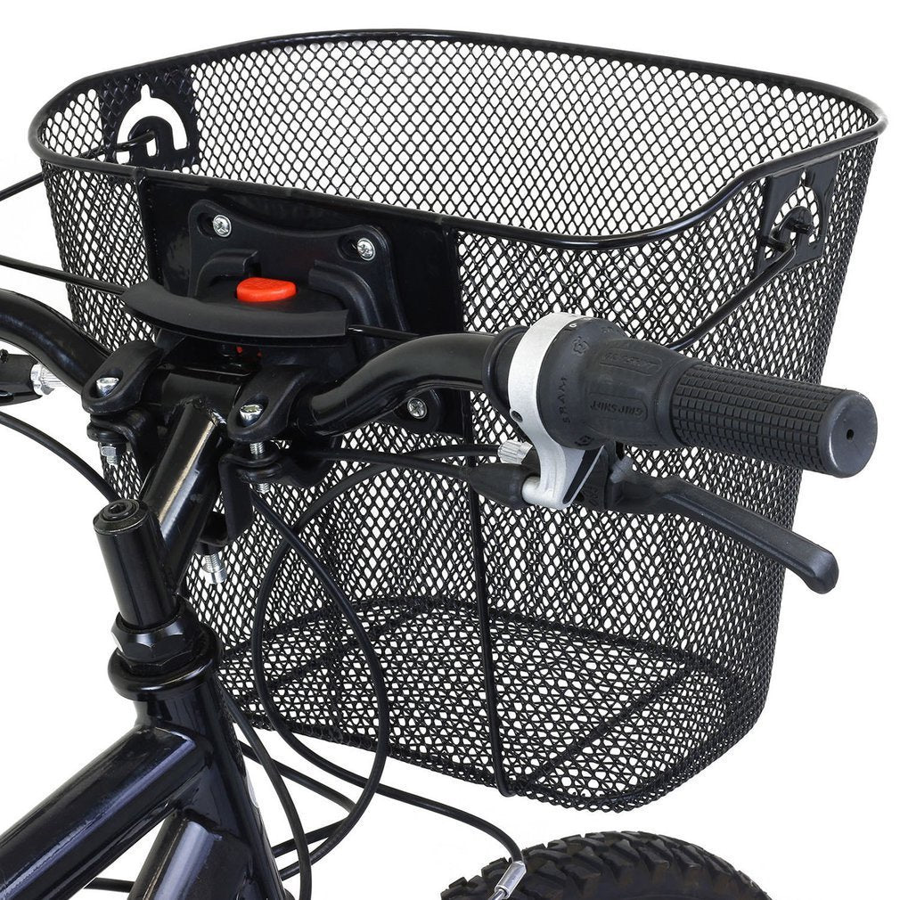 Front Quick Release Mesh Bicycle Basket with Locking Handlebar Mount Siopsrl