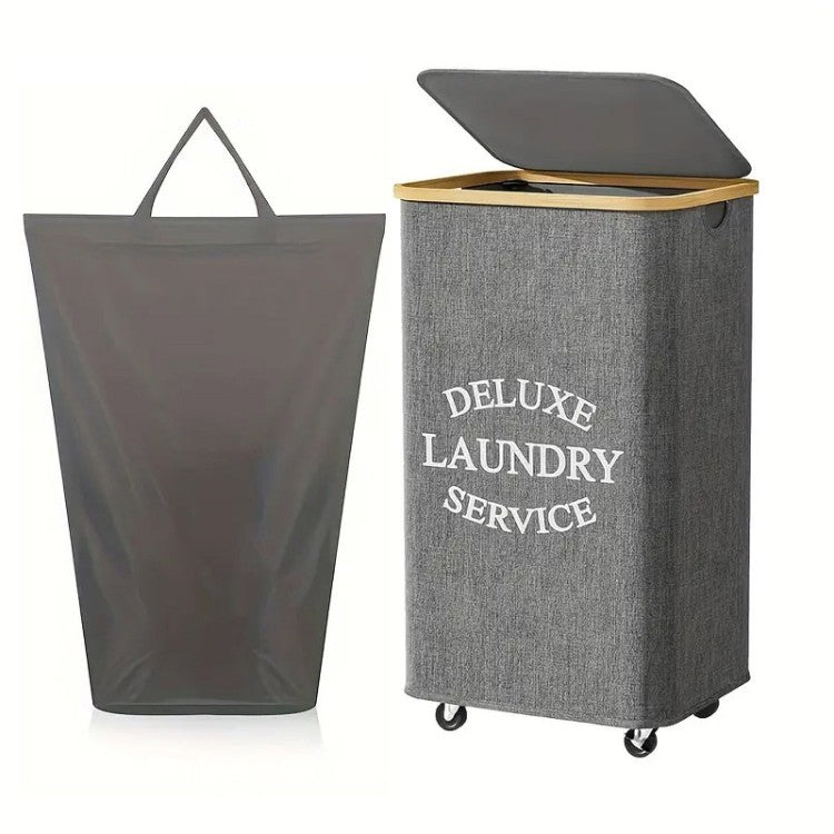 Laundry separation system with bamboo lid and multiple compartments Siopsrl
