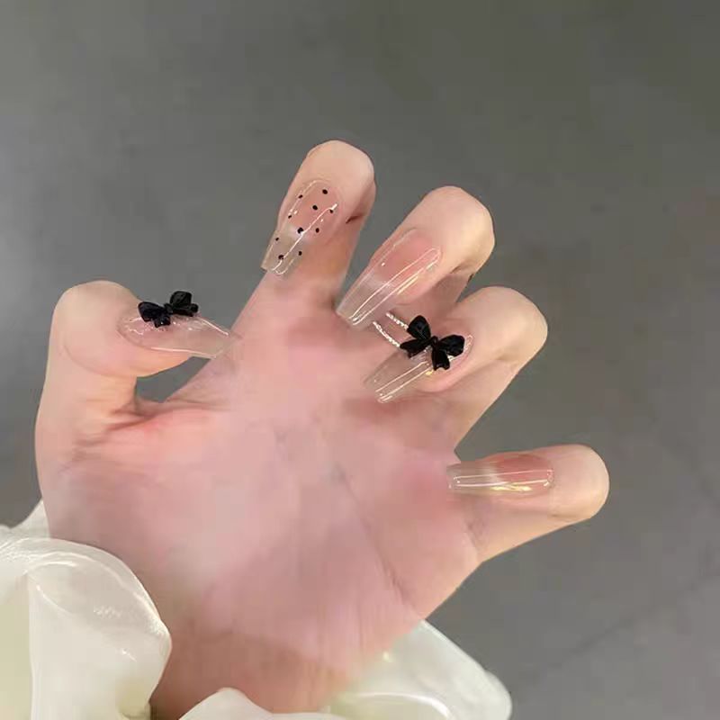 Siopsrl | Trendy Press-On Nail Art Set with Stylish Bow Accents Siopsrl