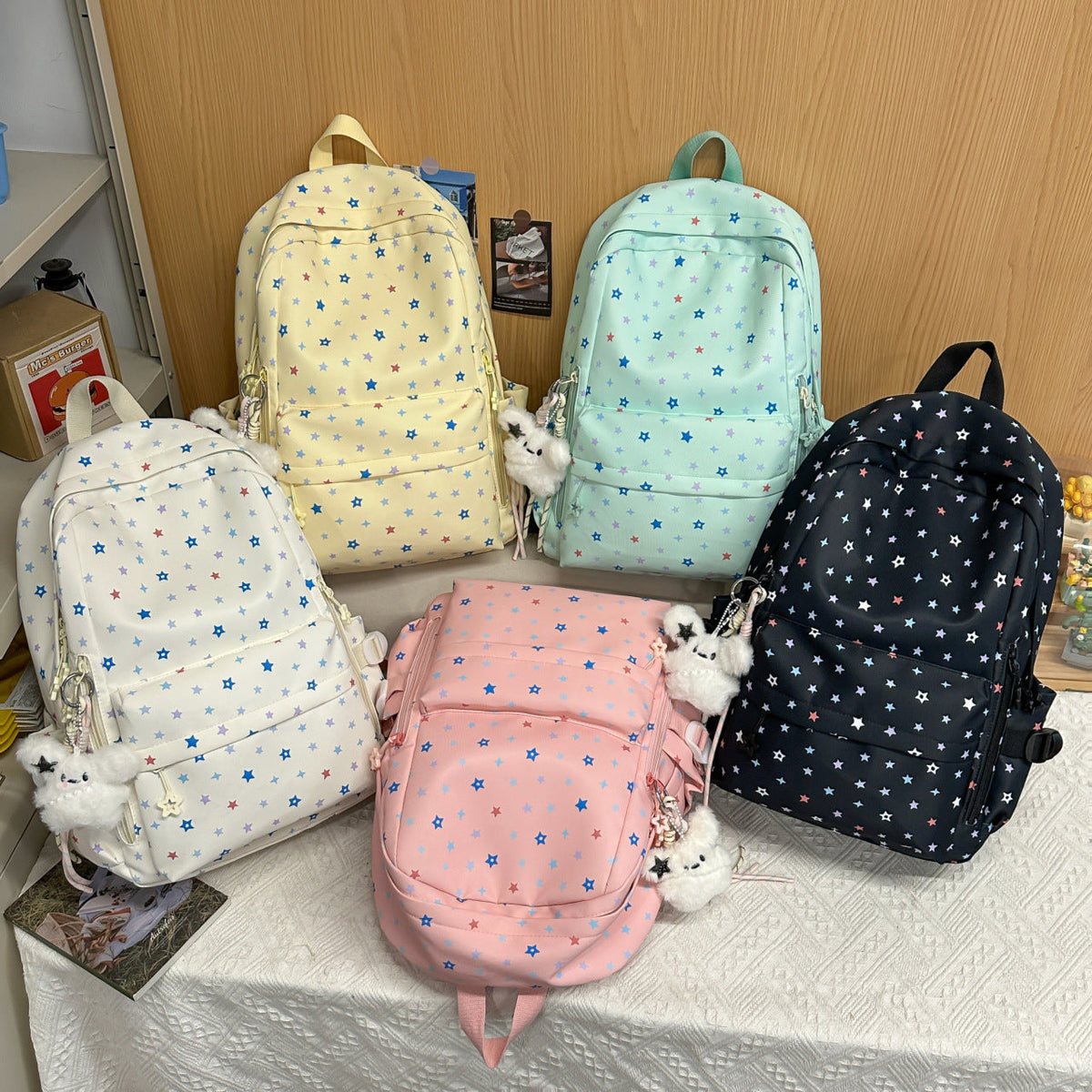 Siopsrl | Backpack with Playful Star Pattern and Practical Storage Compartment Siopsrl