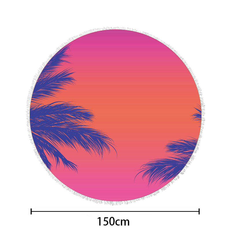 Siopsrl | round beach towel with cheerful palm motif Siopsrl