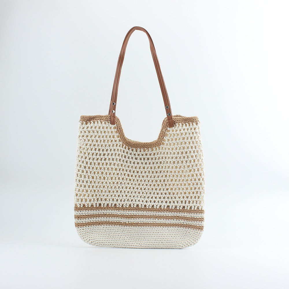 Siopsrl | Handcrafted designer beach bag with sturdy leather handles Siopsrl