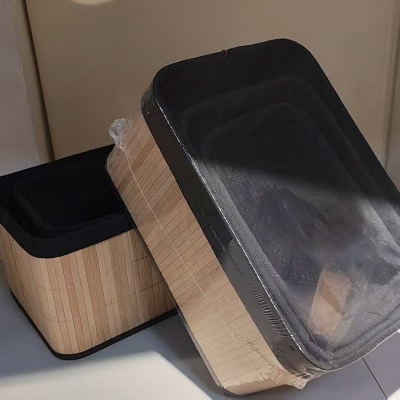 Storage basket with natural bamboo design Siopsrl