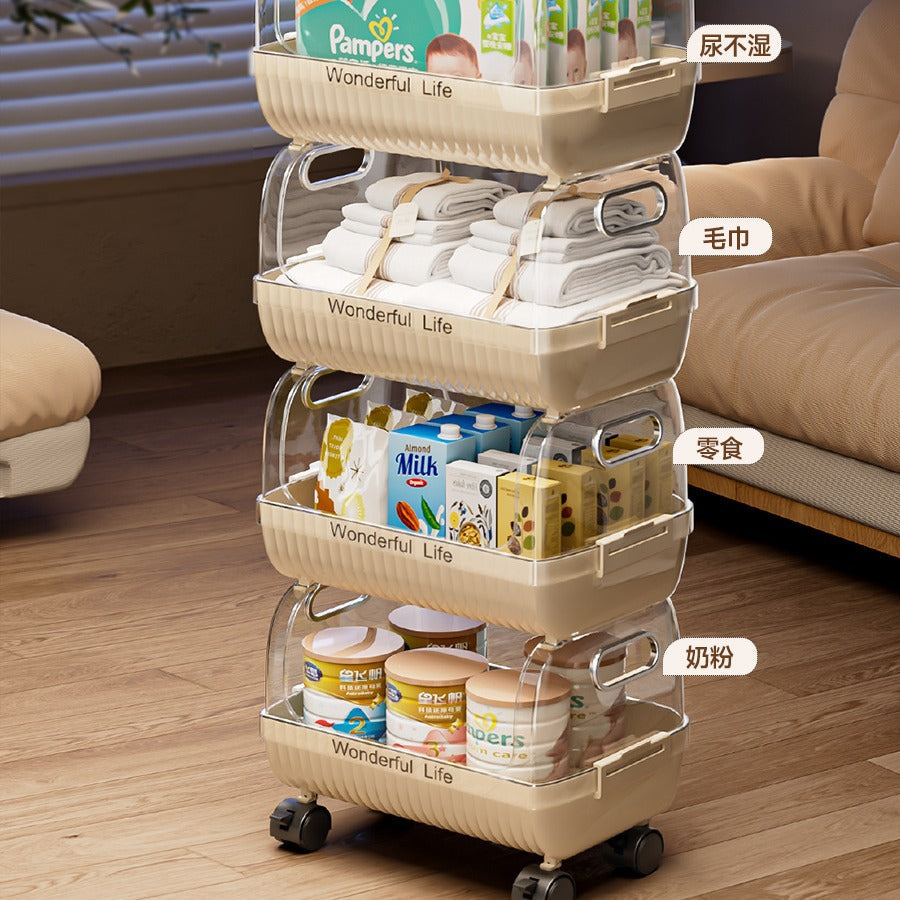 Multi-Tier Storage Organizer with Transparent Baskets Siopsrl
