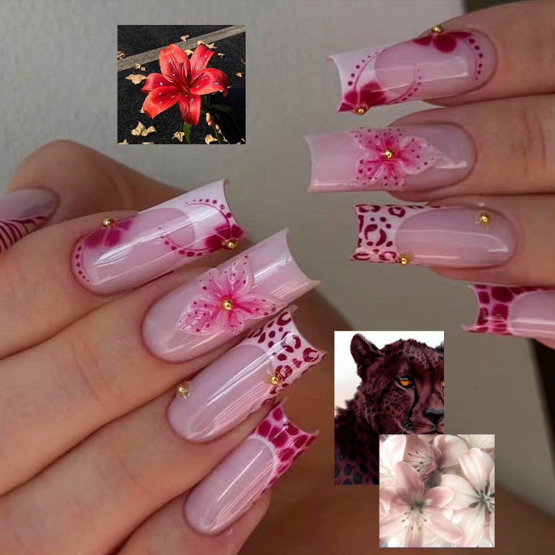 Siopsrl | Artistic Floral Design Press-On Nail Set Siopsrl