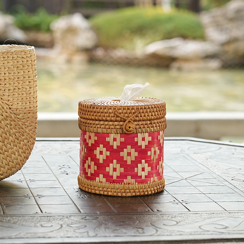 Handcrafted storage basket with lid Siopsrl