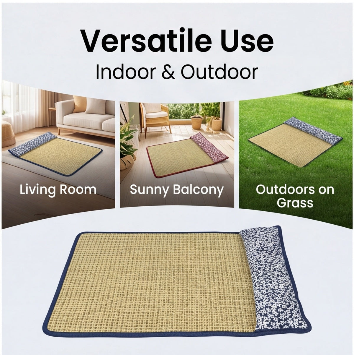 Siopsrl | Unisex nan cooling sisal sleeping mat with padded neck pillow for pets Siopsrl