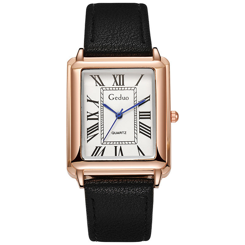 Siopsrl | Rectangular Vintage Roman Dial Leather Dress Watch Siopsrl