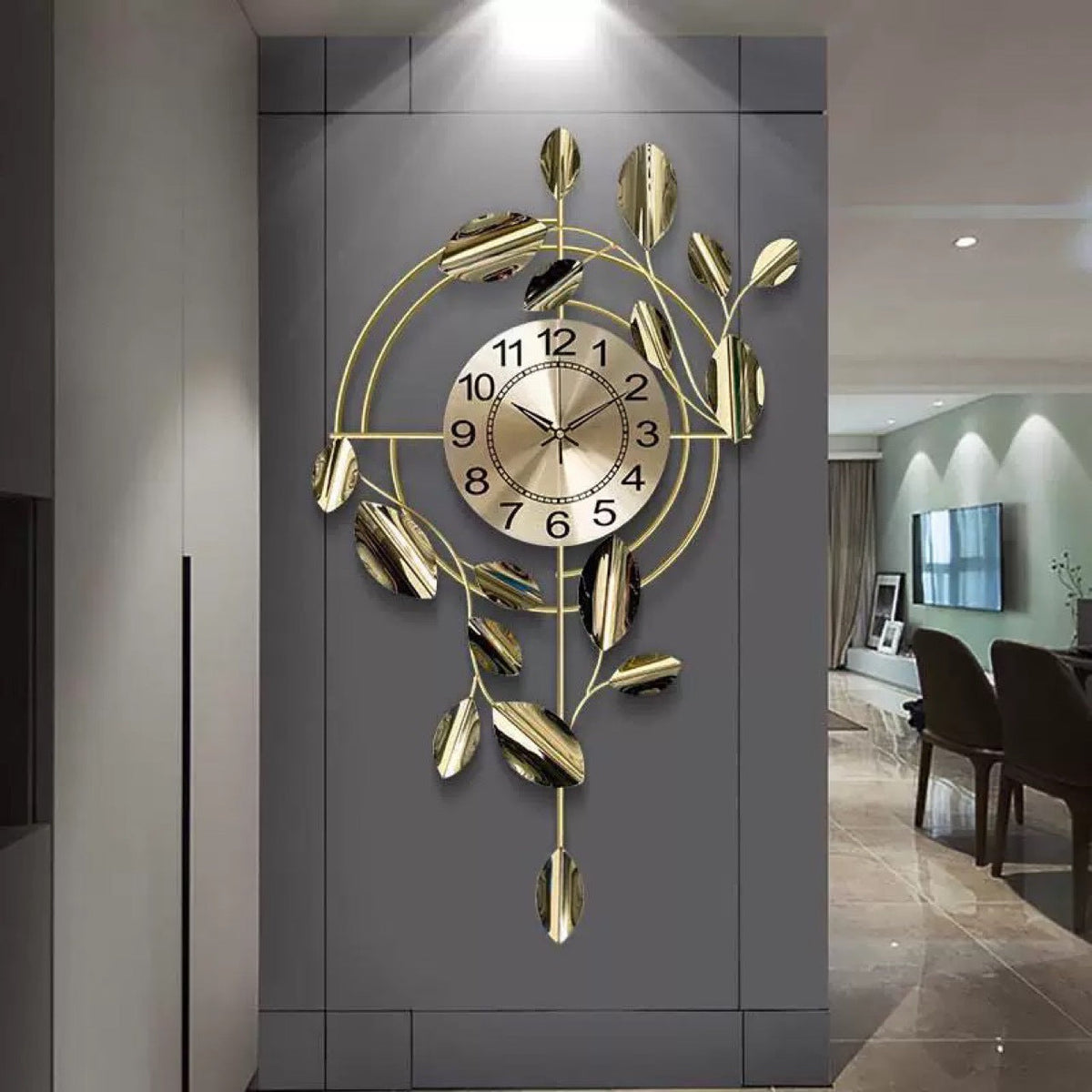 Decorative Wall Clock with Leaf Design Siopsrl