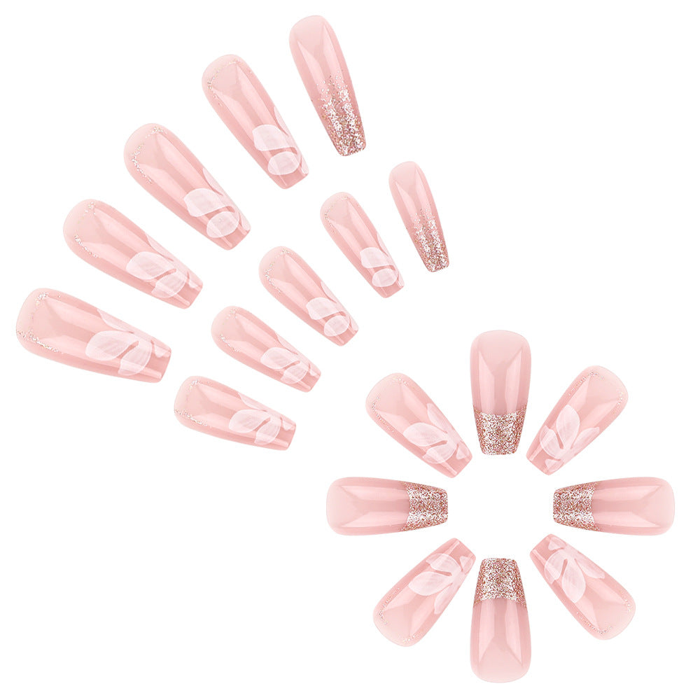 Siopsrl | Glittery Elegant Floral Press-On Nails Siopsrl