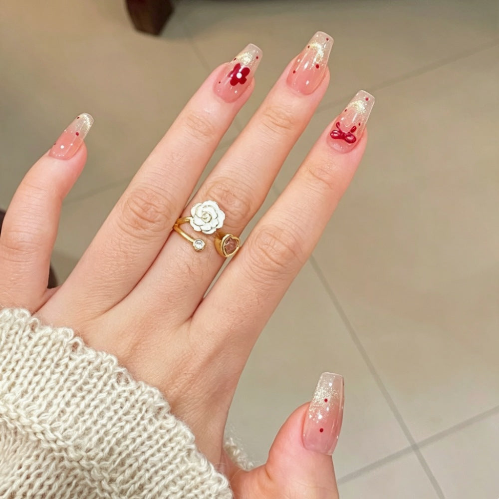 Siopsrl | Artificial nails with sparkling accents and delicate patterns Siopsrl