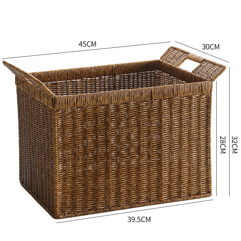 Versatile Storage Basket with Practical Handling with a Handwoven Design