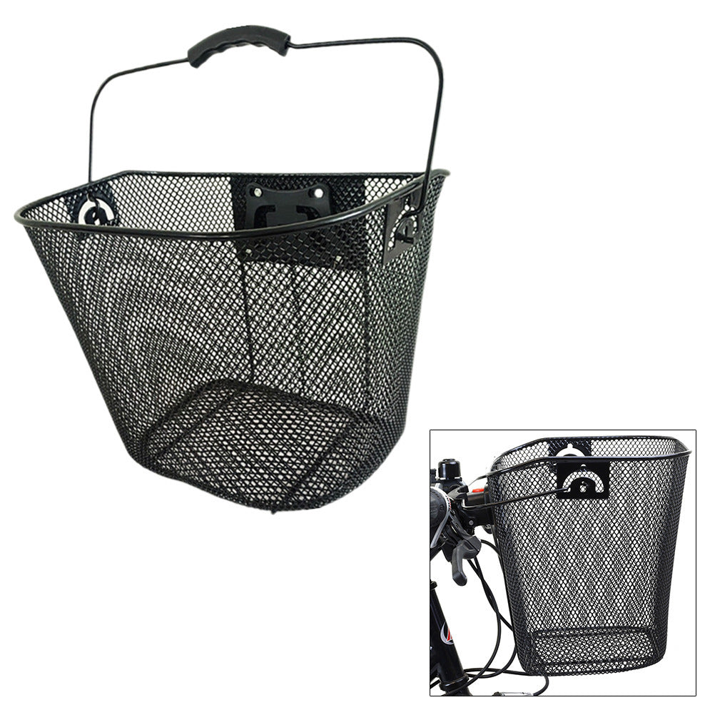 Front Quick Release Mesh Bicycle Basket with Locking Handlebar Mount Siopsrl
