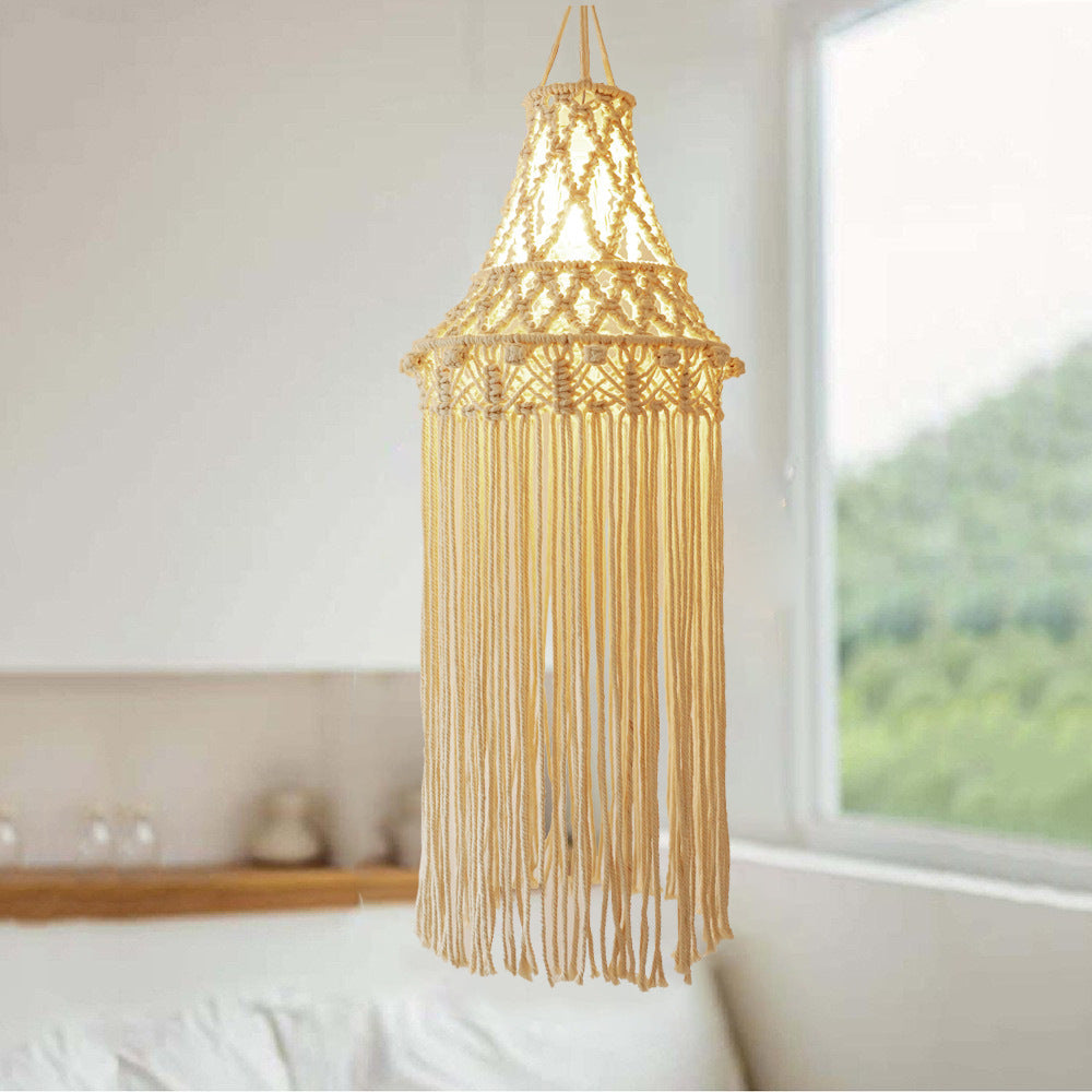 Macrame Hanging Light Fixture Siopsrl