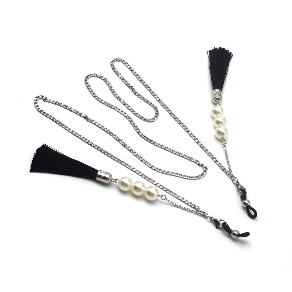Elegant Tassel Pearl Eyewear Holder Siopsrl