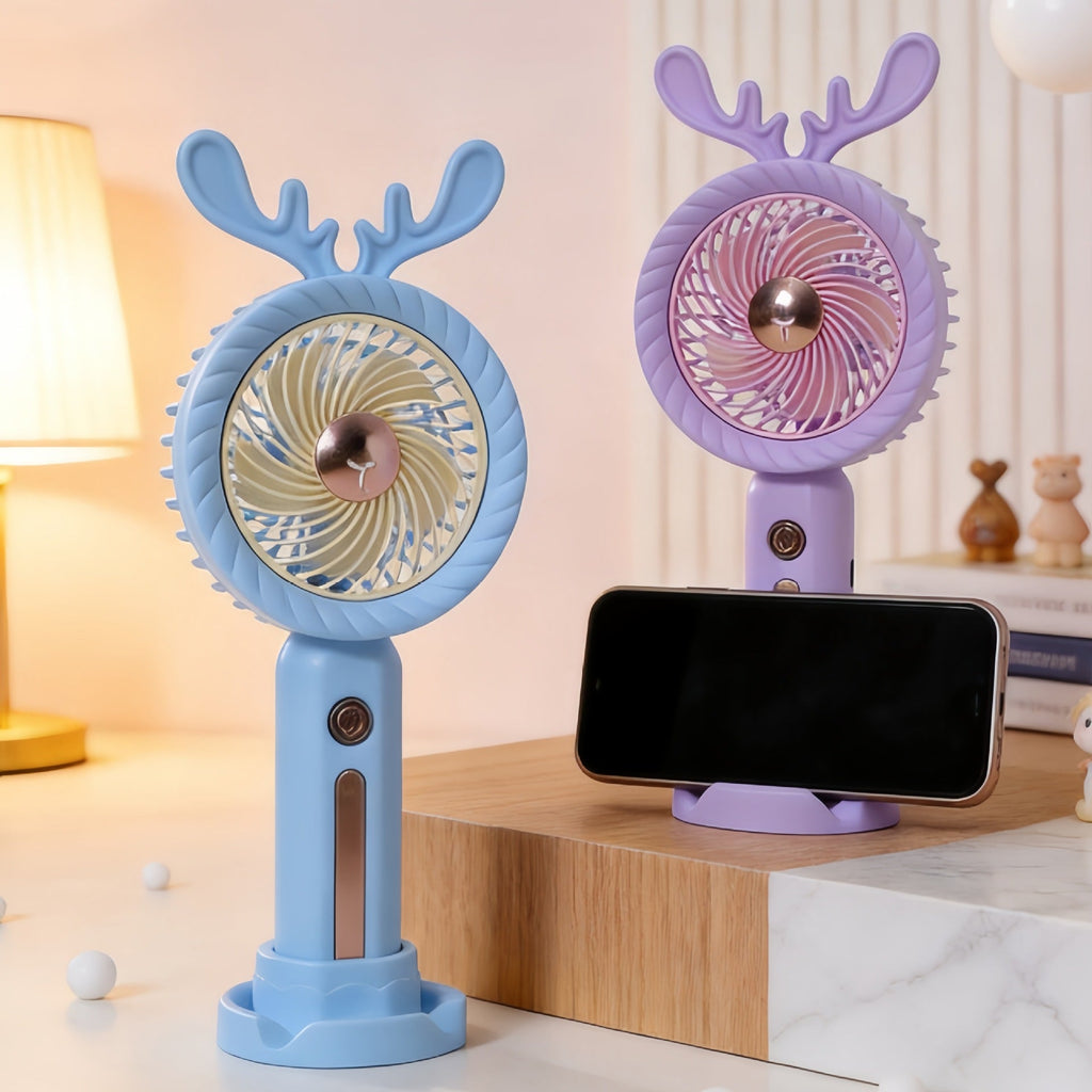 Siopsrl | Women Portable Handheld Fan with Creative Antler Design Siopsrl