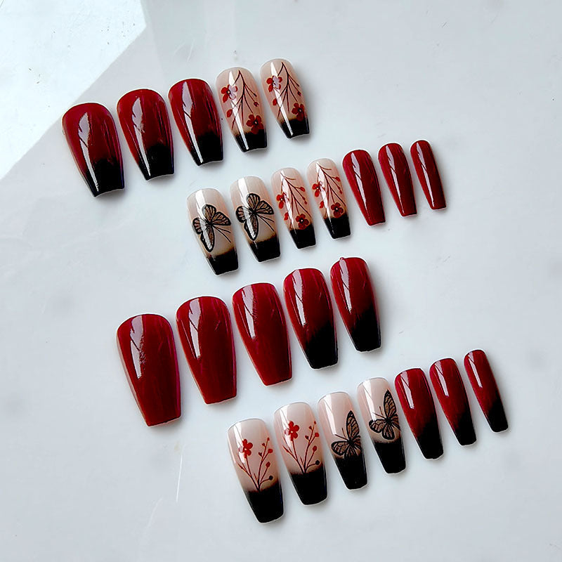 Siopsrl | Artificial nails with butterfly and flower motifs Siopsrl