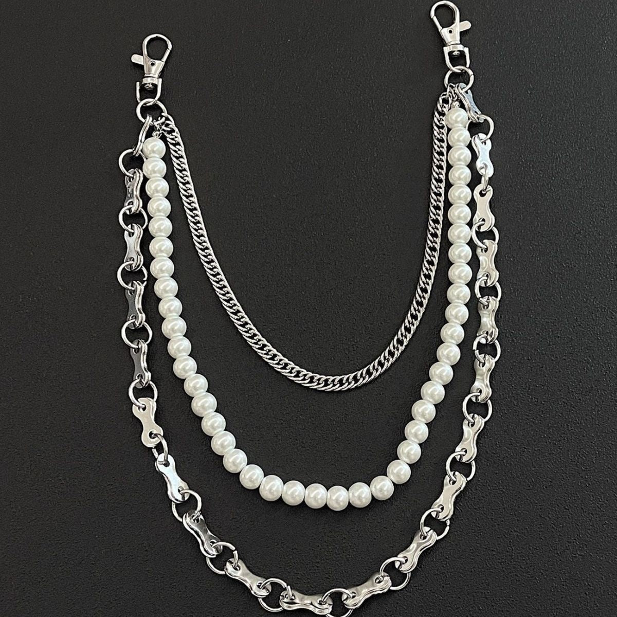 Siopsrl | Fashionable chain bracelet with pearls and metal links Siopsrl