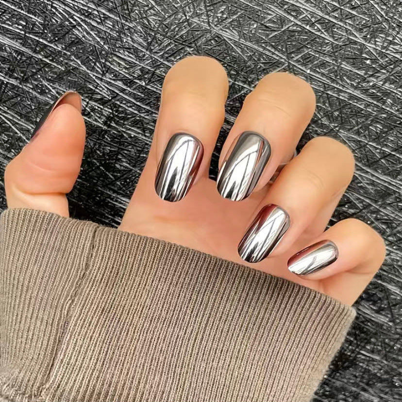 Siopsrl | Metallic Glossy Press-On Nail Set Siopsrl