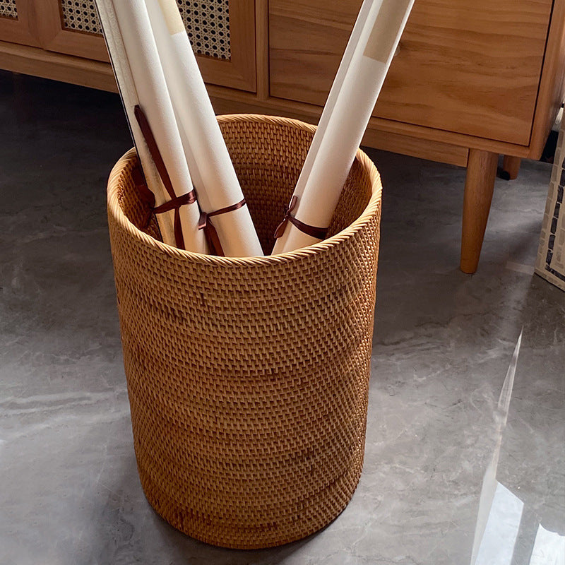 Rectangular Woven Storage Basket with Practical Handles