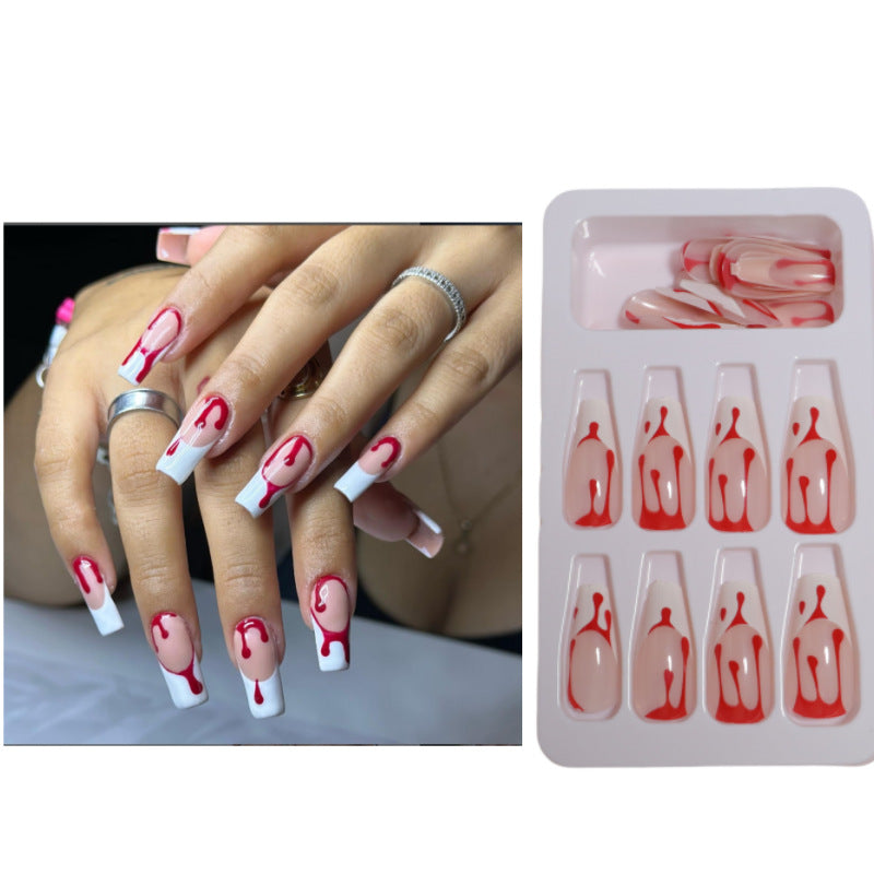 Siopsrl | Artistic Press-On Nail Design with Dripping Effect Siopsrl