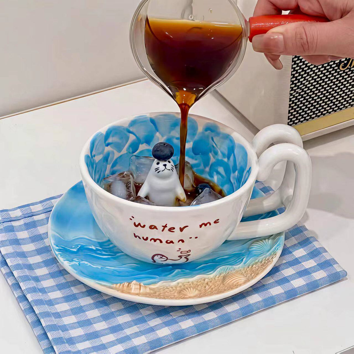 Tiny Seal Ocean Wave Coffee Mug