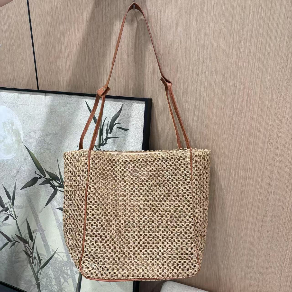 Siopsrl | Fashionable mesh tote bag with leather handles Siopsrl