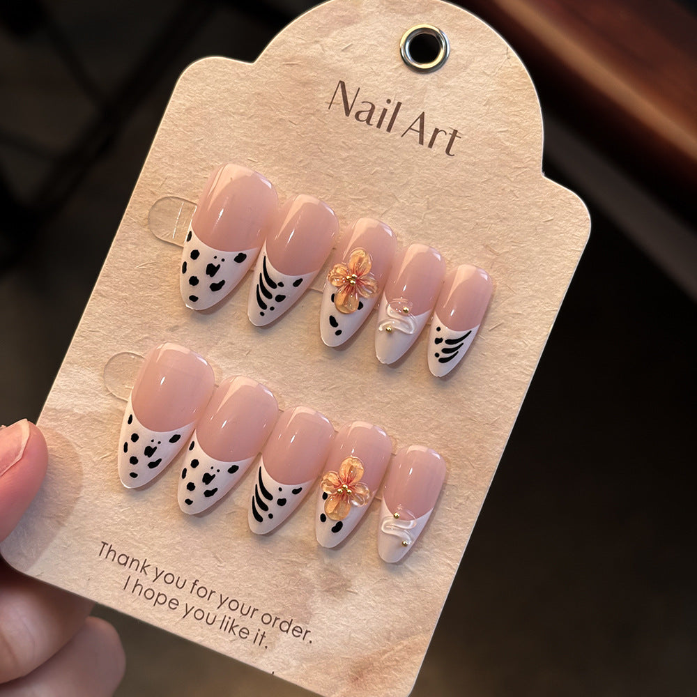 Siopsrl | Artistic Flower-Embellished Press-On Nails Siopsrl
