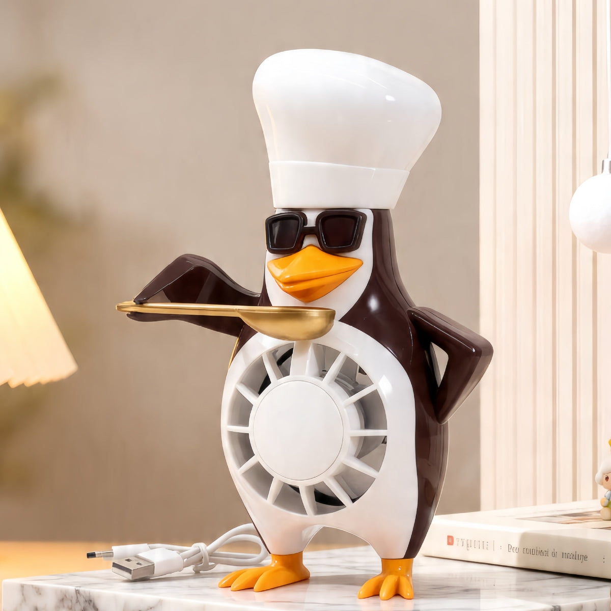 Siopsrl | Ladies table fan in creative penguin design Siopsrl