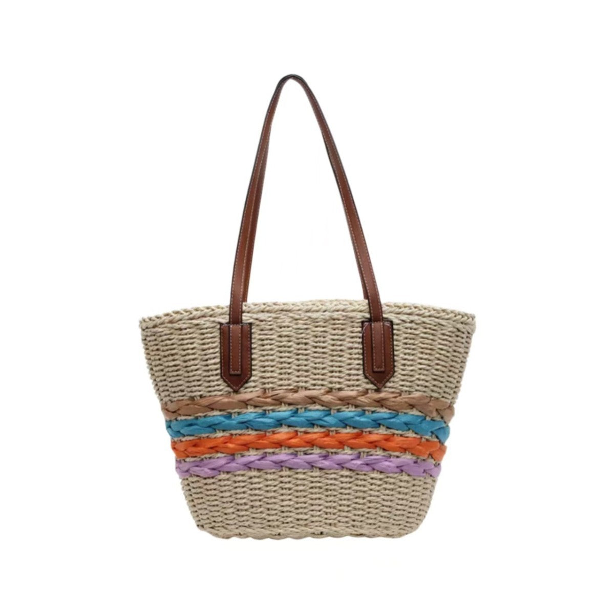 Siopsrl | Shoulder bag made of braided material with colorful detail Siopsrl