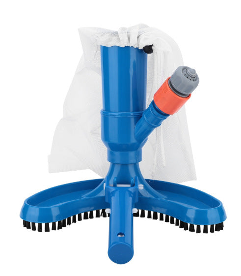 Siopsrl | Telescopic pool vacuum head with heavy duty scrubbing bristles and fine mesh debris collection bag Siopsrl