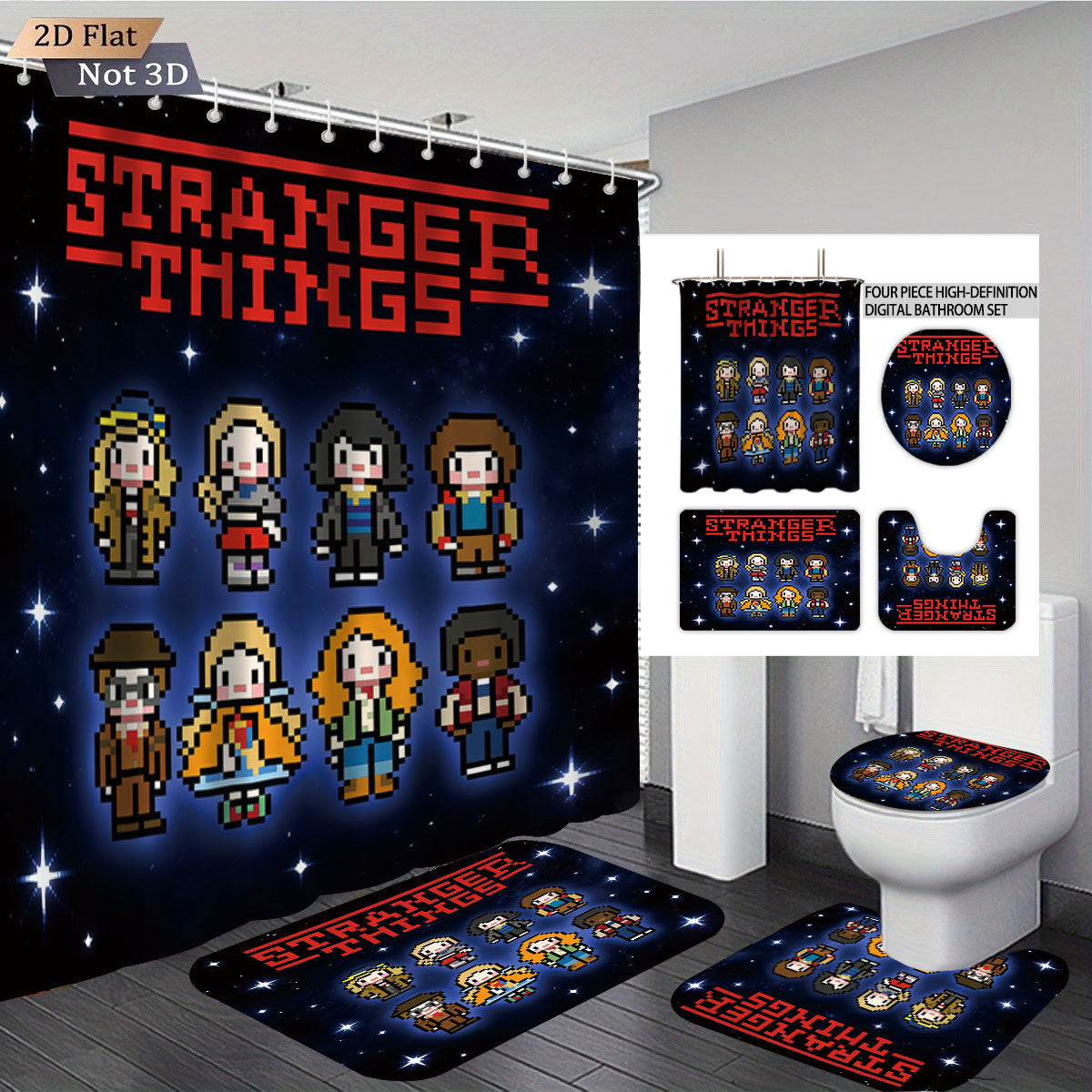 Siopsrl | Stranger Things Adventure-Themed Digital Bathroom Set Siopsrl