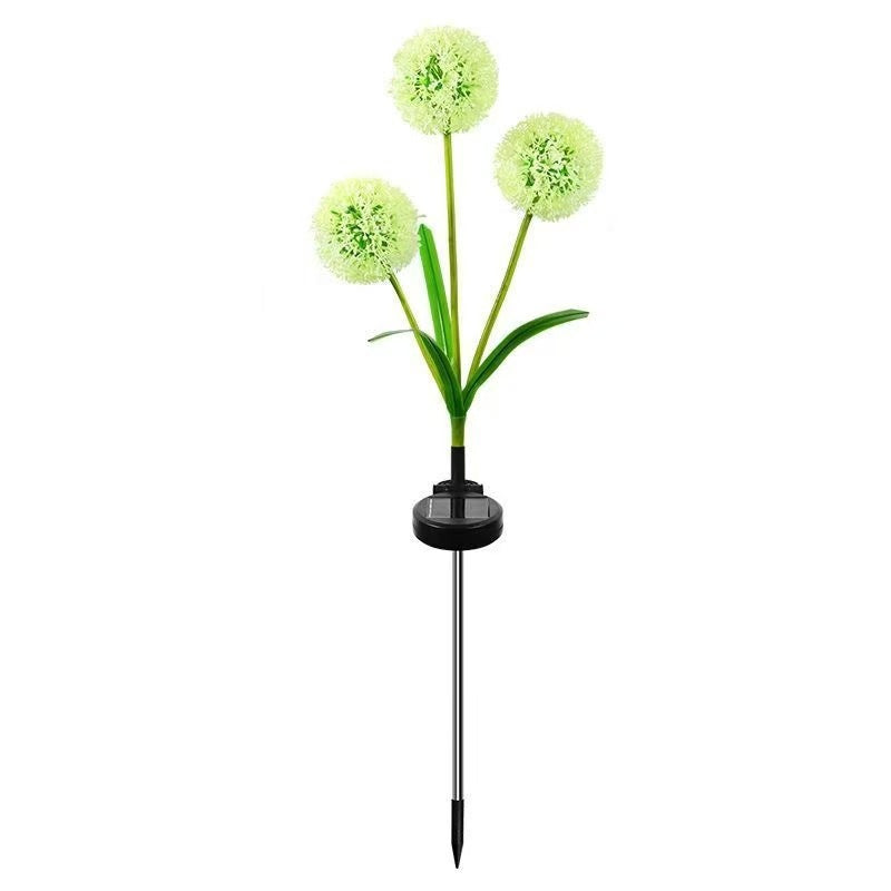 Dandelion-Inspired Solar Garden Stake Lights With Integrated Solar Panel And Dual Floral Globes Siopsrl