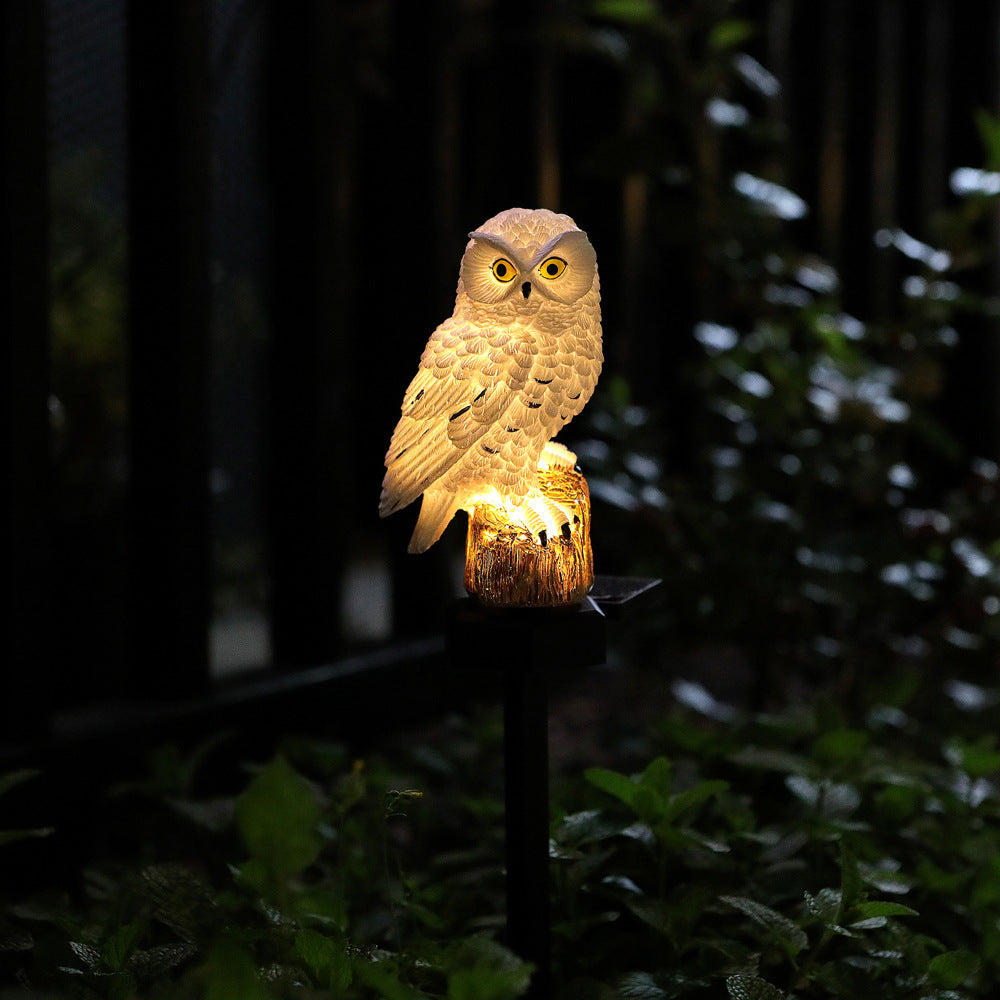 Solar-Powered Owl Garden Stake Light With Realistic Resin Perched Sculpture And Automatic Dusk-To-Dawn LED Siopsrl