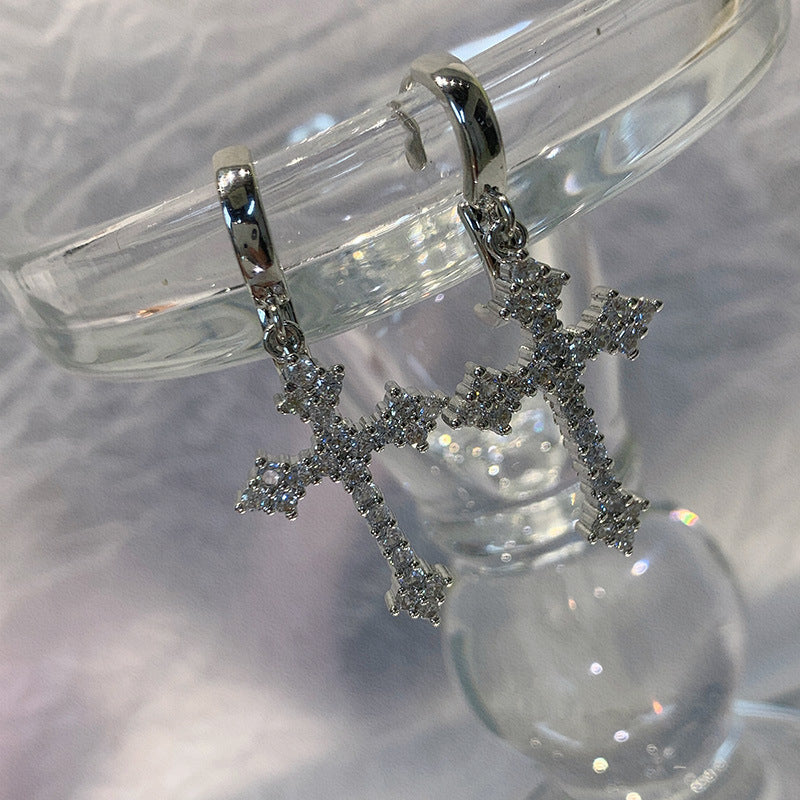 Siopsrl | Elegant Cross Earrings with Sparkling Stones Siopsrl