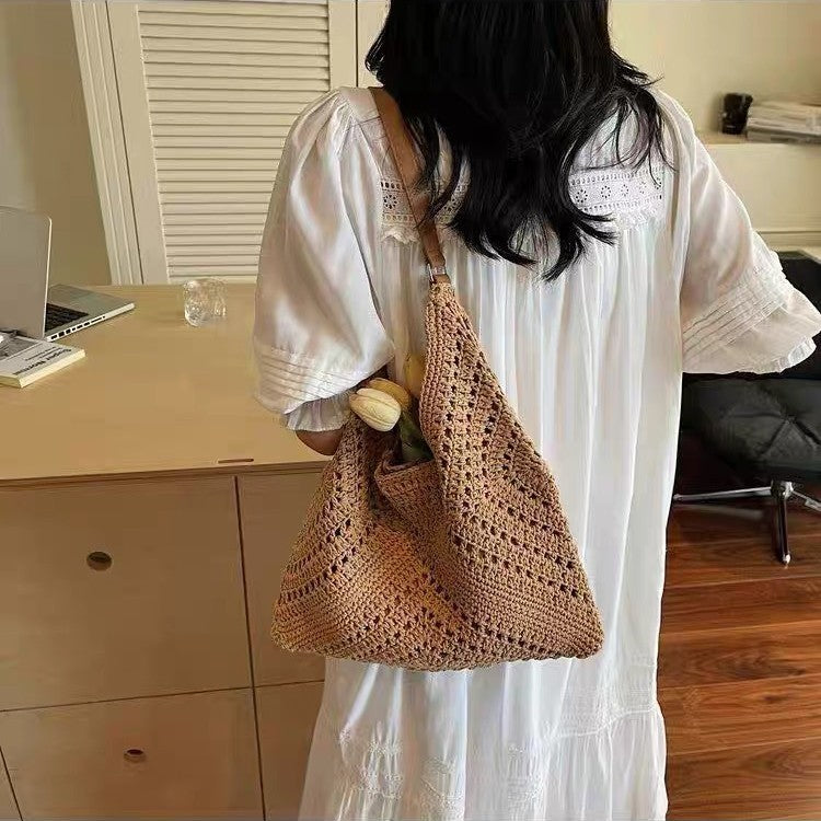 Siopsrl | Knit shoulder bag with leather handles Siopsrl