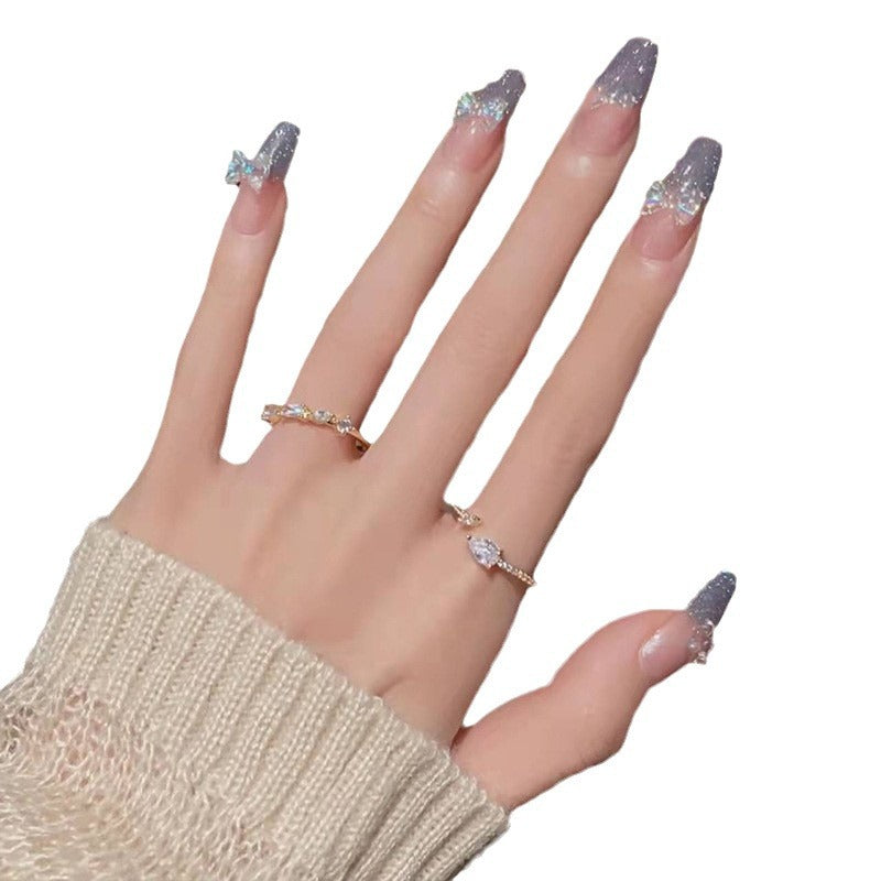 Siopsrl | Artificial Glamorous Heart Nail Tips Siopsrl