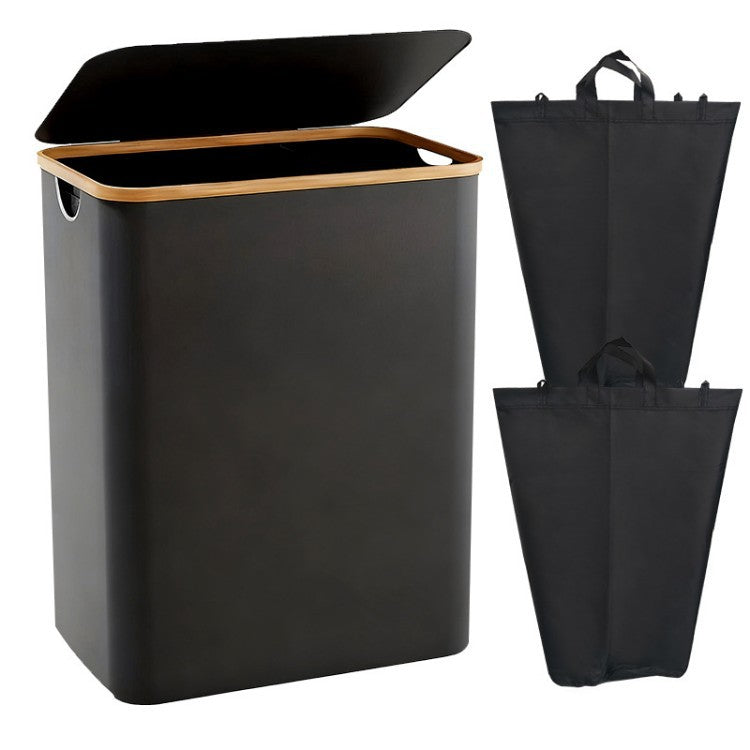 Laundry separation system with bamboo lid and multiple compartments Siopsrl