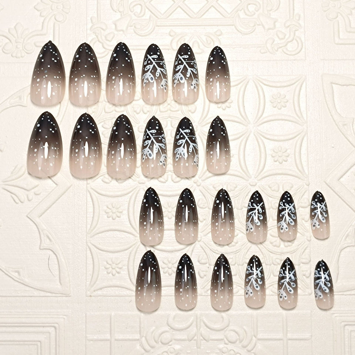 Siopsrl | Elegant Ombre Floral Press-On Nail Set Siopsrl