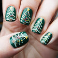 Siopsrl | Festive artificial nails with Christmas tree design Siopsrl
