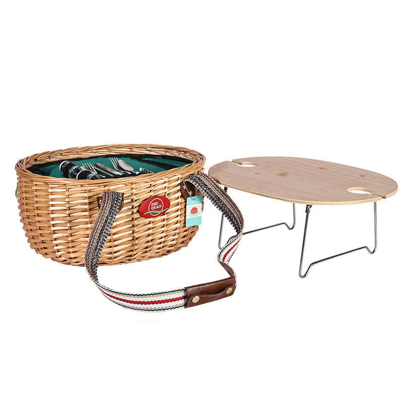 Ladies Picnic Basket with Practical Folding Table Siopsrl