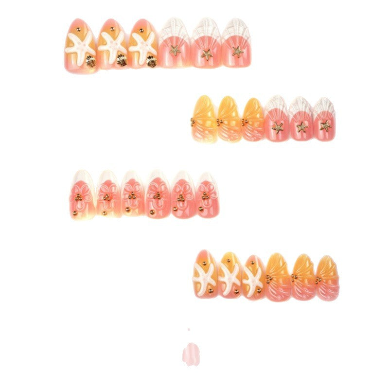 Siopsrl | Artistic Press-On Nail Set with Unique Summer Designs Siopsrl