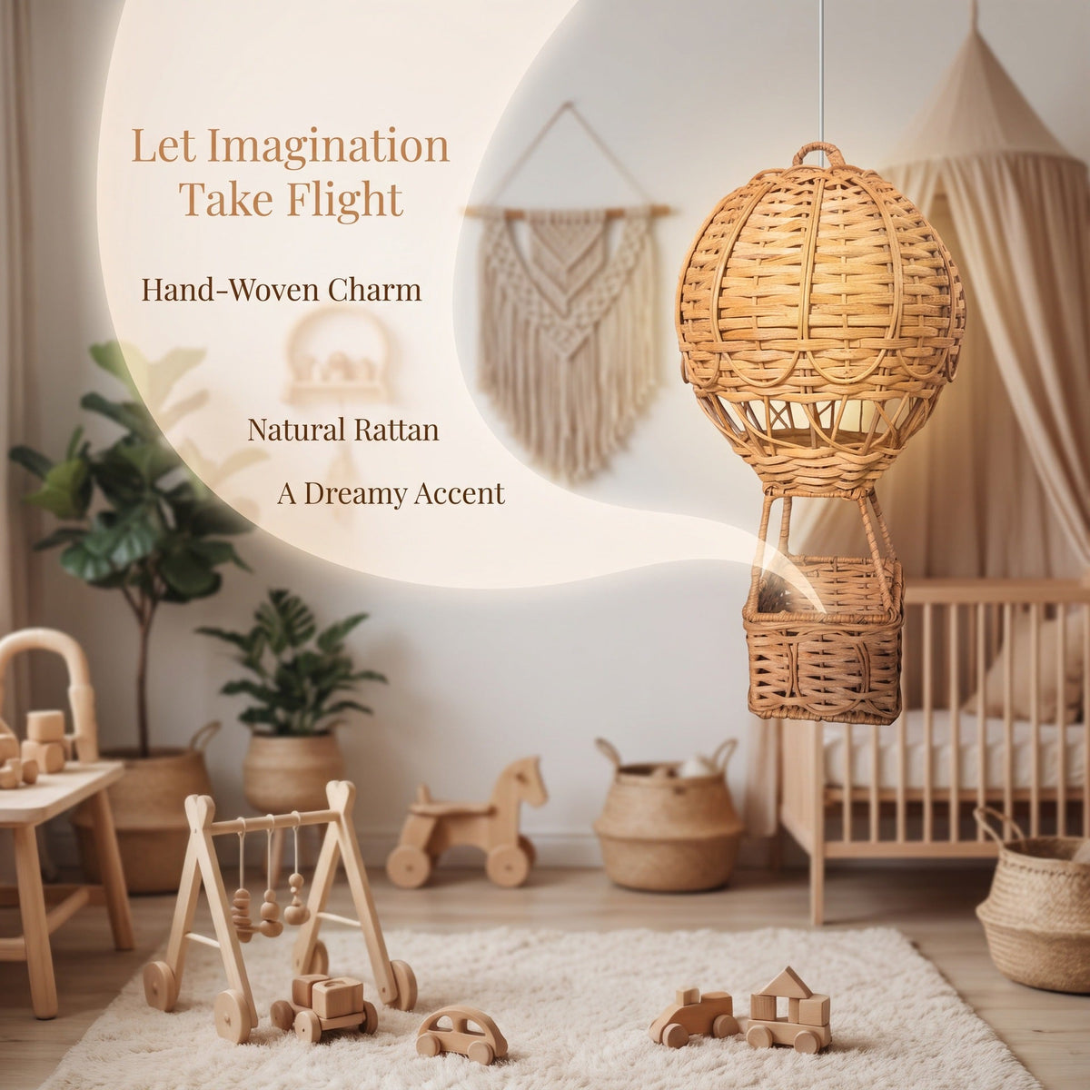 Handwoven storage basket in hot air balloon design Siopsrl