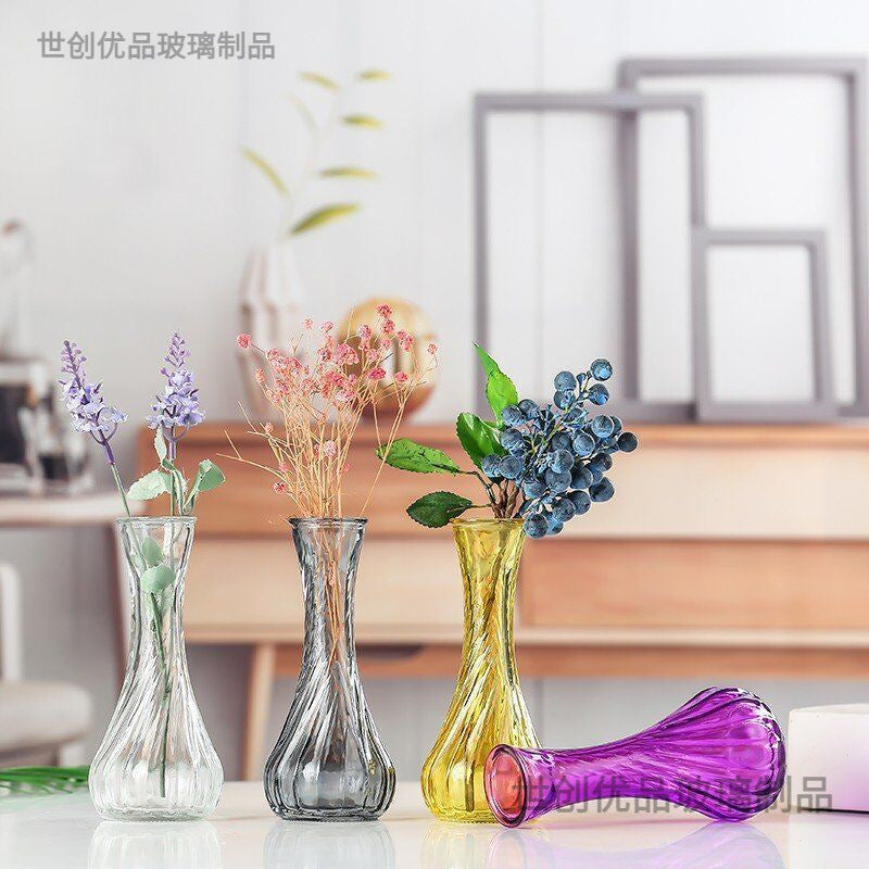 Siopsrl | Handblown glass bud vase with fluted neck and weighted base Siopsrl
