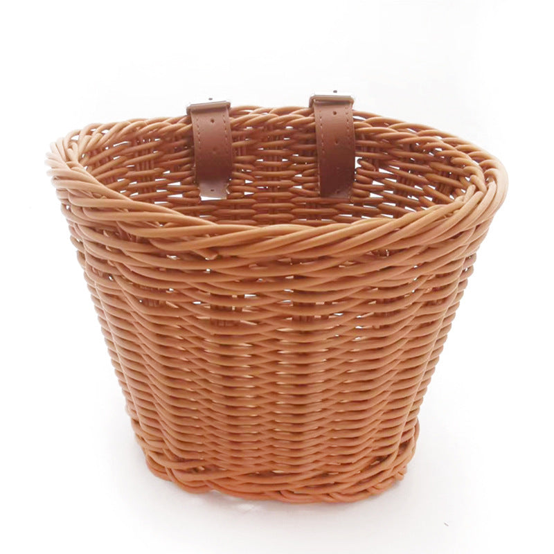 Decorative Woven Storage Basket with Leather Handles Siopsrl