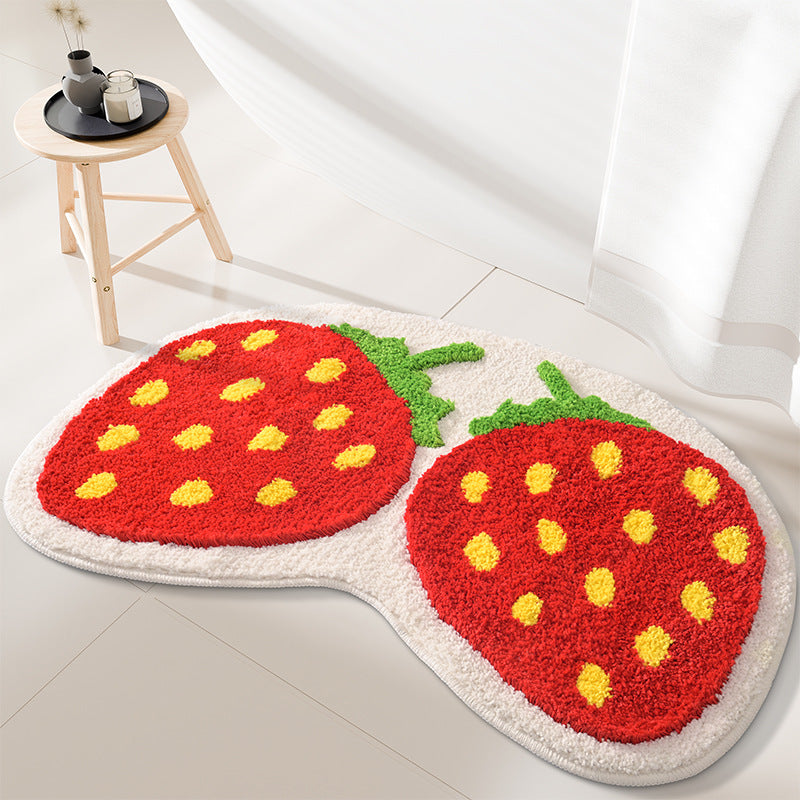 Siopsrl | Fun Strawberry Shaped Bath Mat