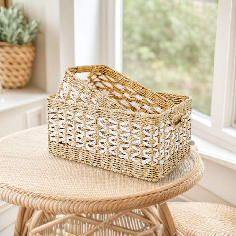 Decorative basket made of natural fiber with elegant design Siopsrl